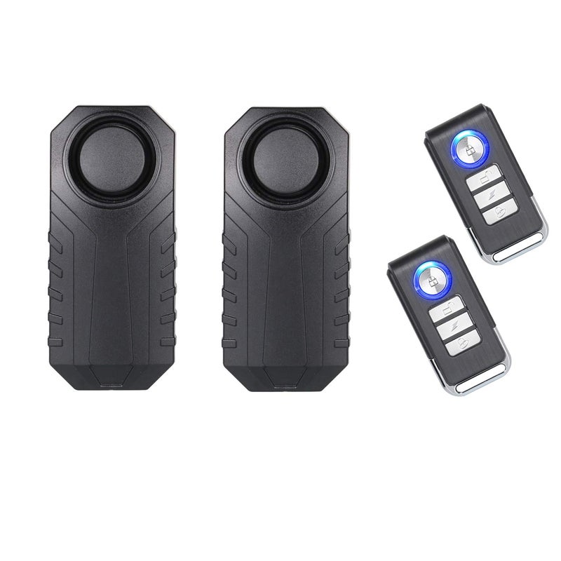 Lancoon Bicycle Alarm, Anti-Theft for Bike Motorcycle Car Vehicles with Remote Control, 113 db Super Loud (Pack of 2) - Image 1